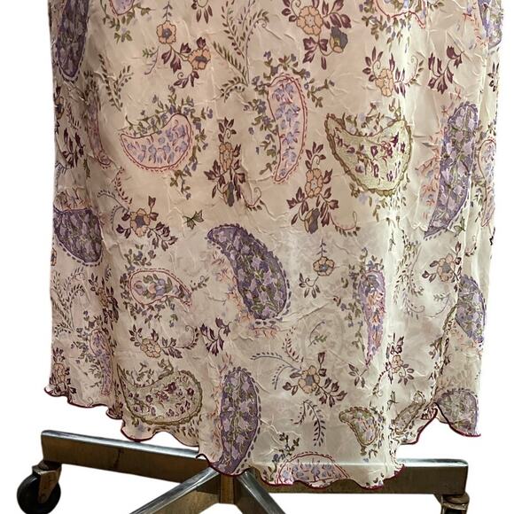 Vintage Jonathan Martin Womens Size 11 Boho Floral Paisley Midi Light Pink Dress - Picture 4 of 6